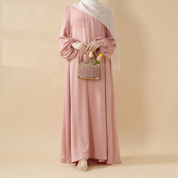 Candy Color Pleated Abaya | Must-have Essential Basic Dress (MA142)