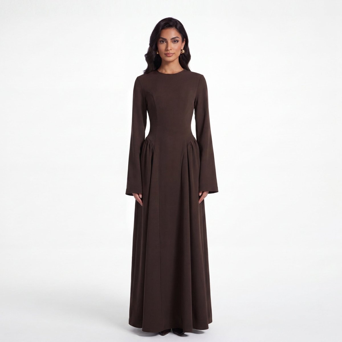 Nida Flared Maxi Dress(MS435) - Mariam's Collection