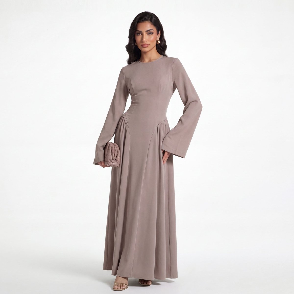 Nida Flared Maxi Dress(MS435) - Mariam's Collection