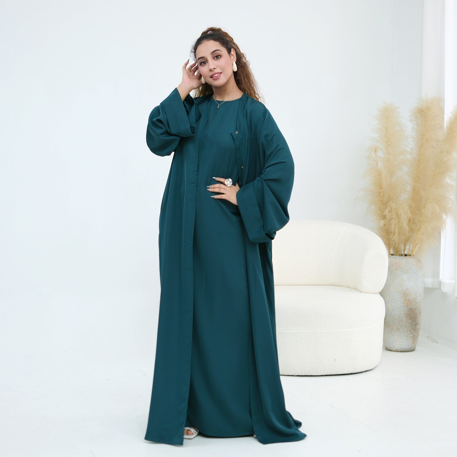 Nida Open Abaya & Hijab Set(MOA344) - Mariam's Collection