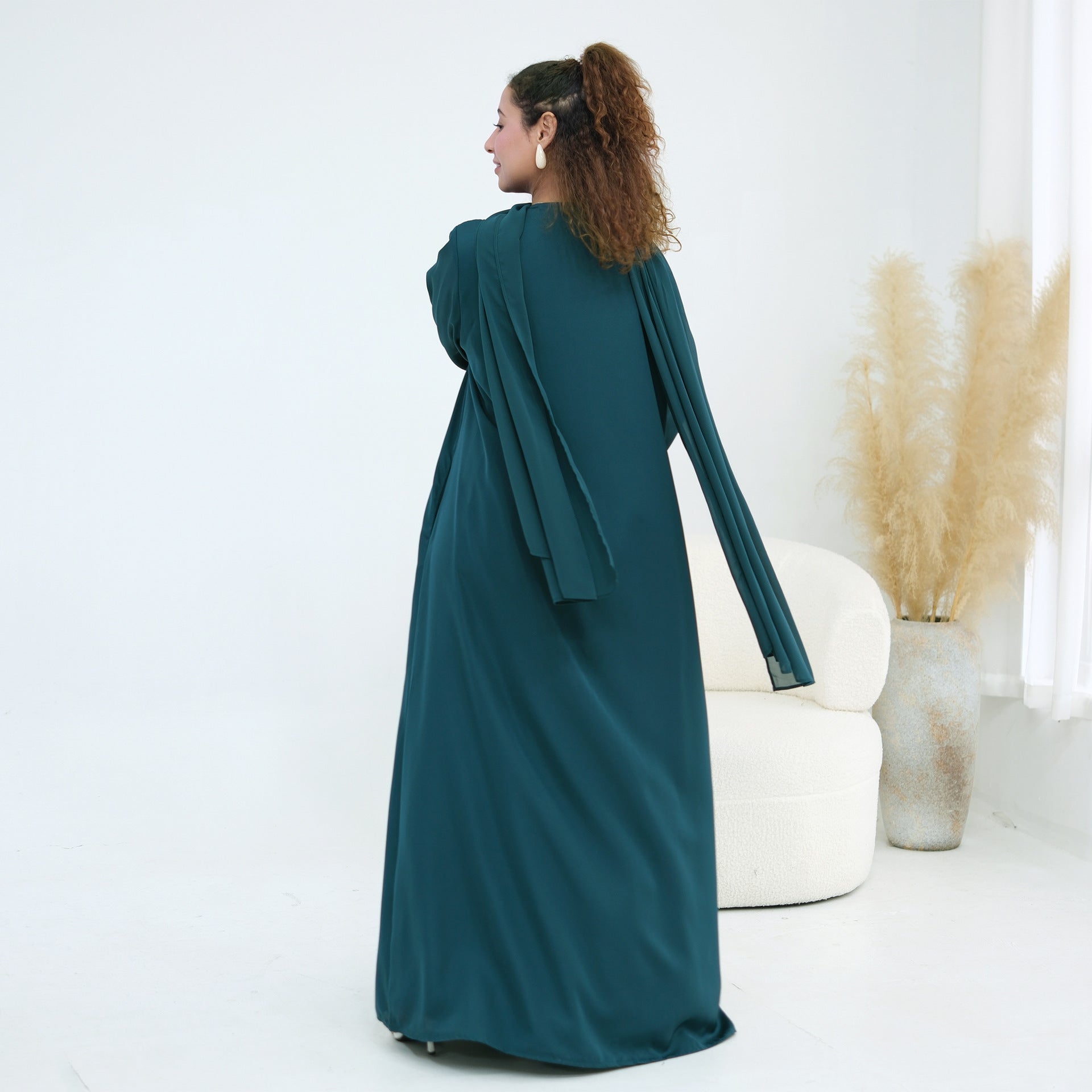 Nida Open Abaya & Hijab Set(MOA344) - Mariam's Collection