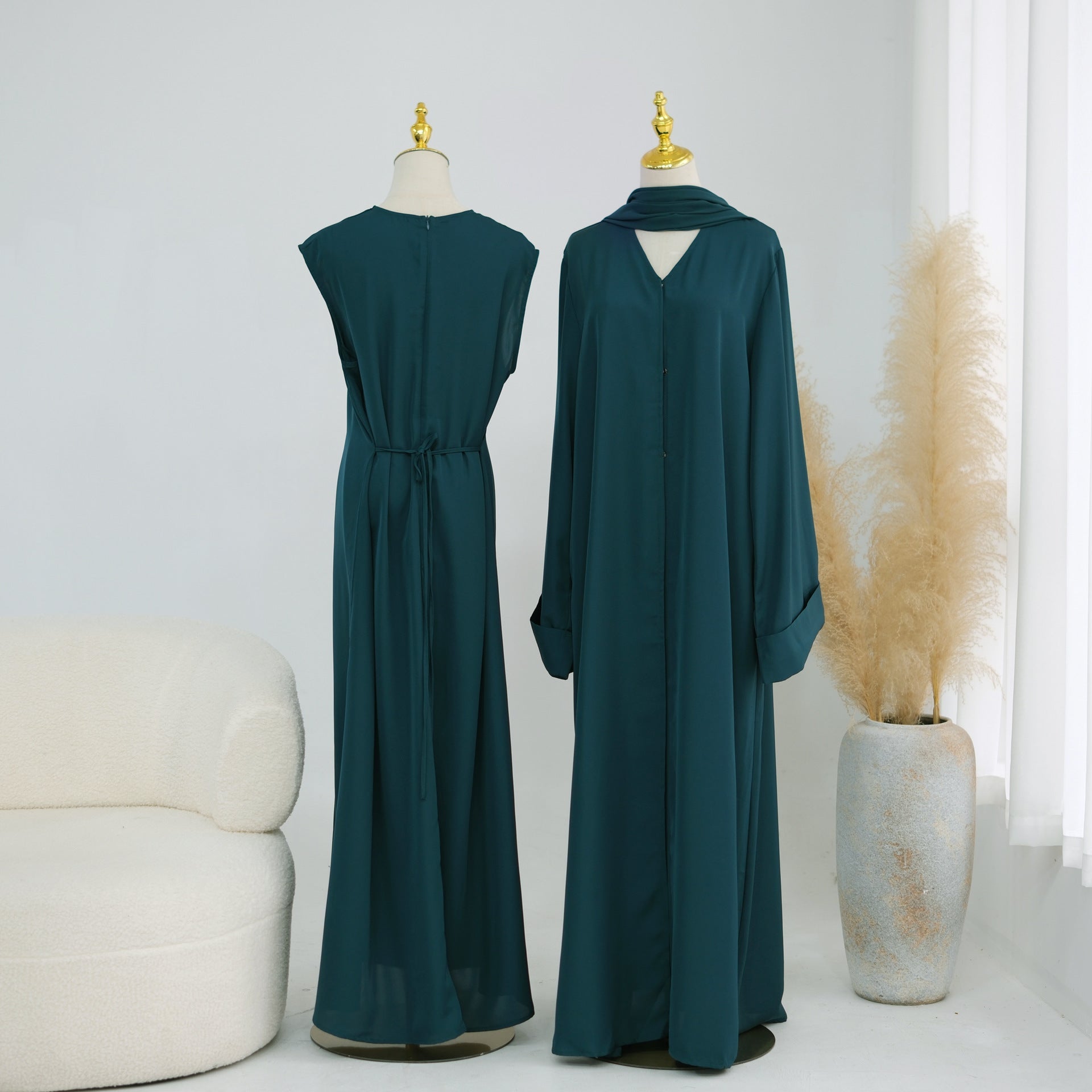 Nida Open Abaya & Hijab Set(MOA344) - Mariam's Collection