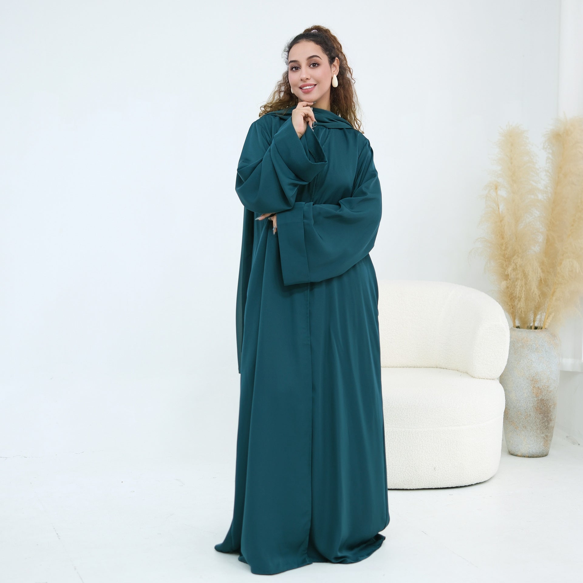 Nida Open Abaya & Hijab Set(MOA344) - Mariam's Collection