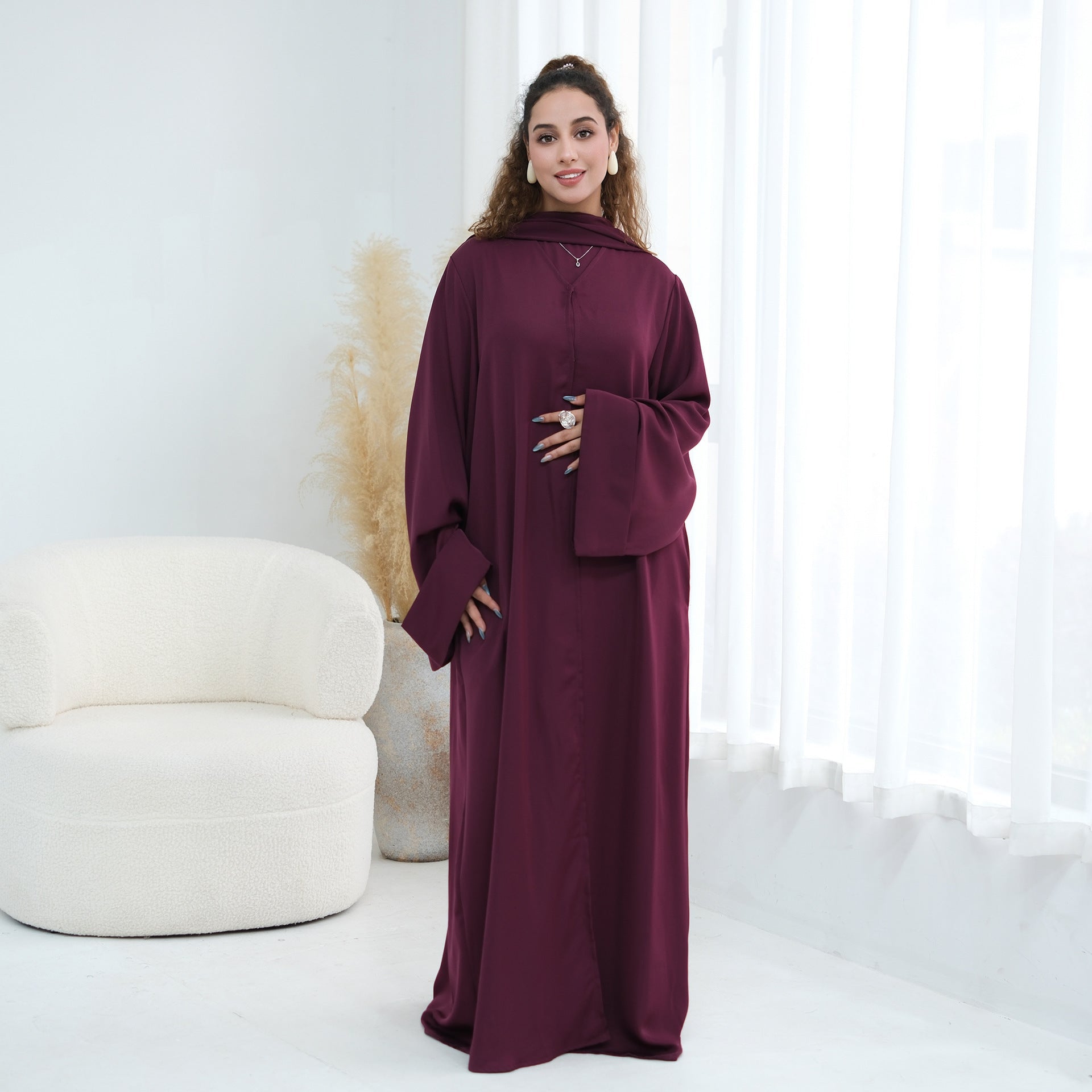 Nida Open Abaya & Hijab Set(MOA344) - Mariam's Collection