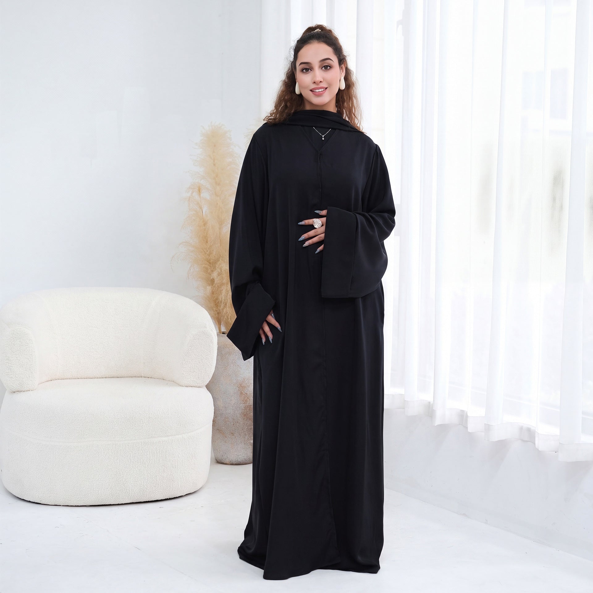 Nida Open Abaya & Hijab Set(MOA344) - Mariam's Collection
