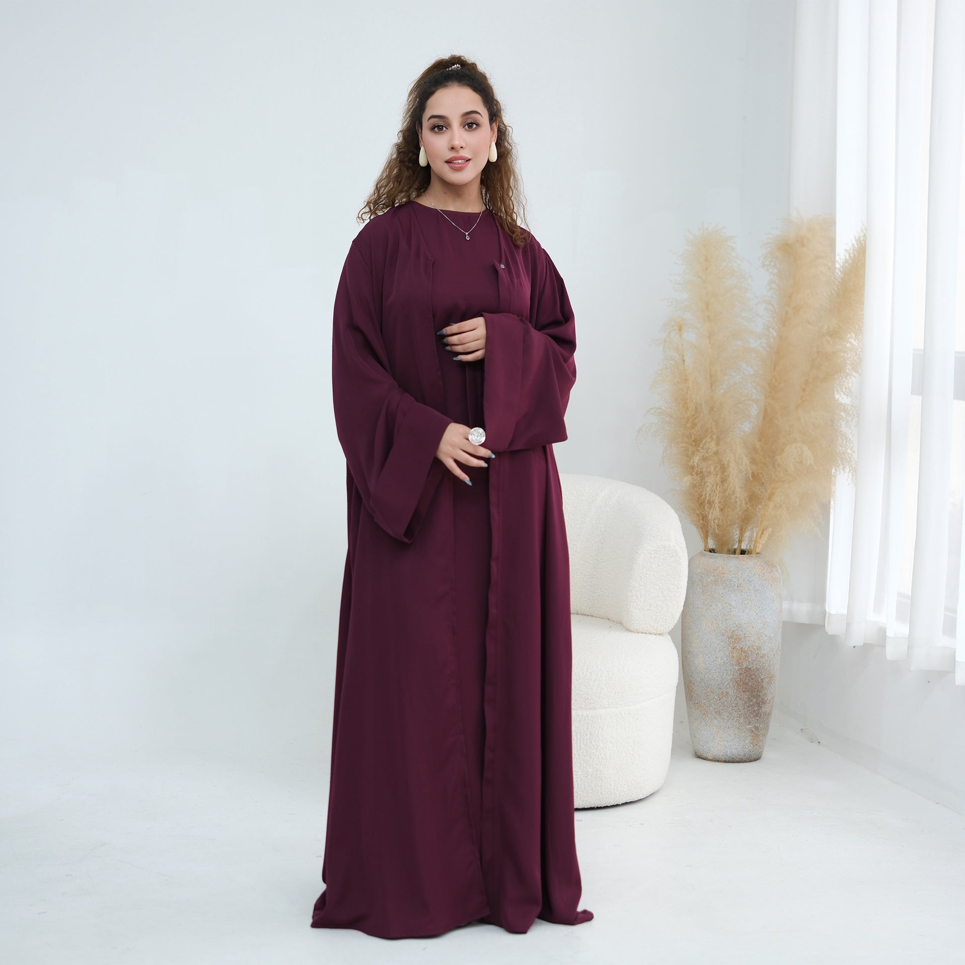 Nida Open Abaya & Hijab Set(MOA344) - Mariam's Collection