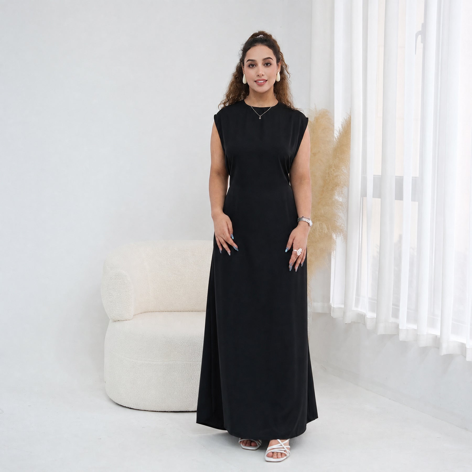Nida Open Abaya & Hijab Set(MOA344) - Mariam's Collection