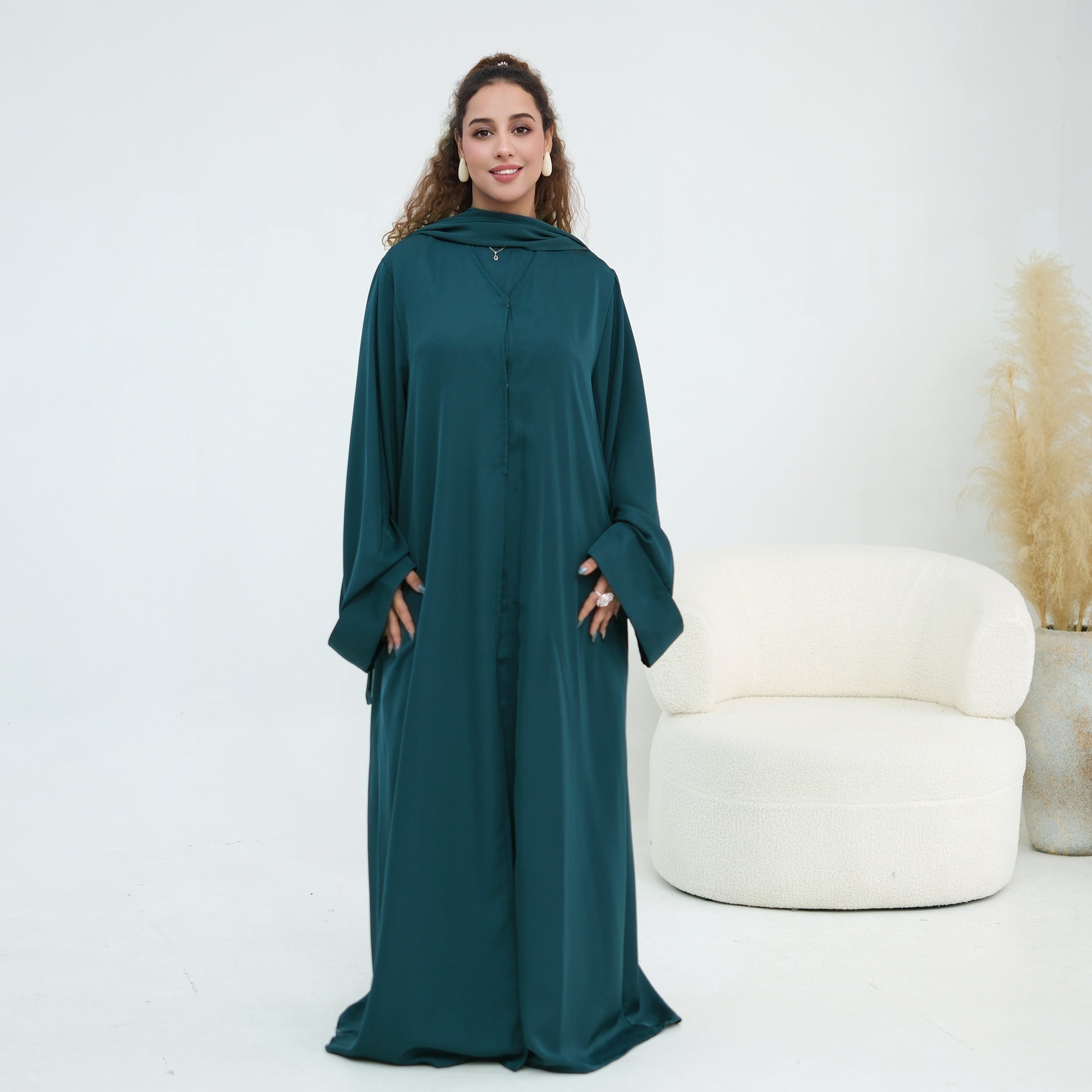 Nida Open Abaya & Hijab Set(MOA344) - Mariam's Collection