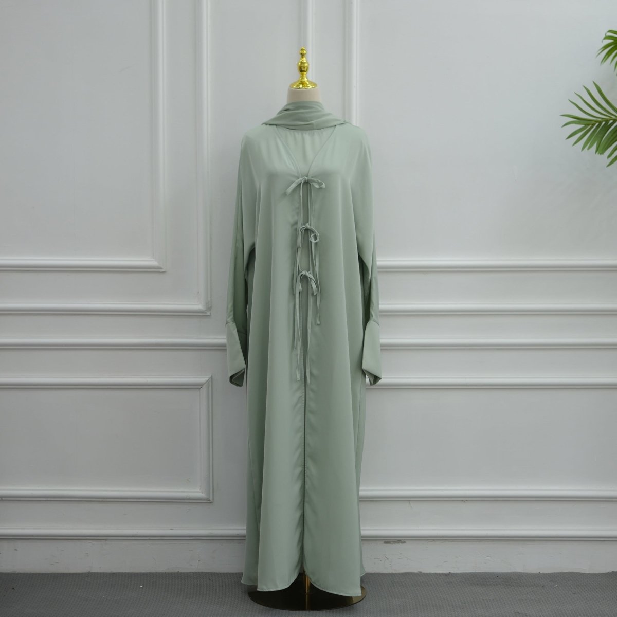 Nida Three-Piece Open Abaya Set(MOA340) - Mariam's Collection