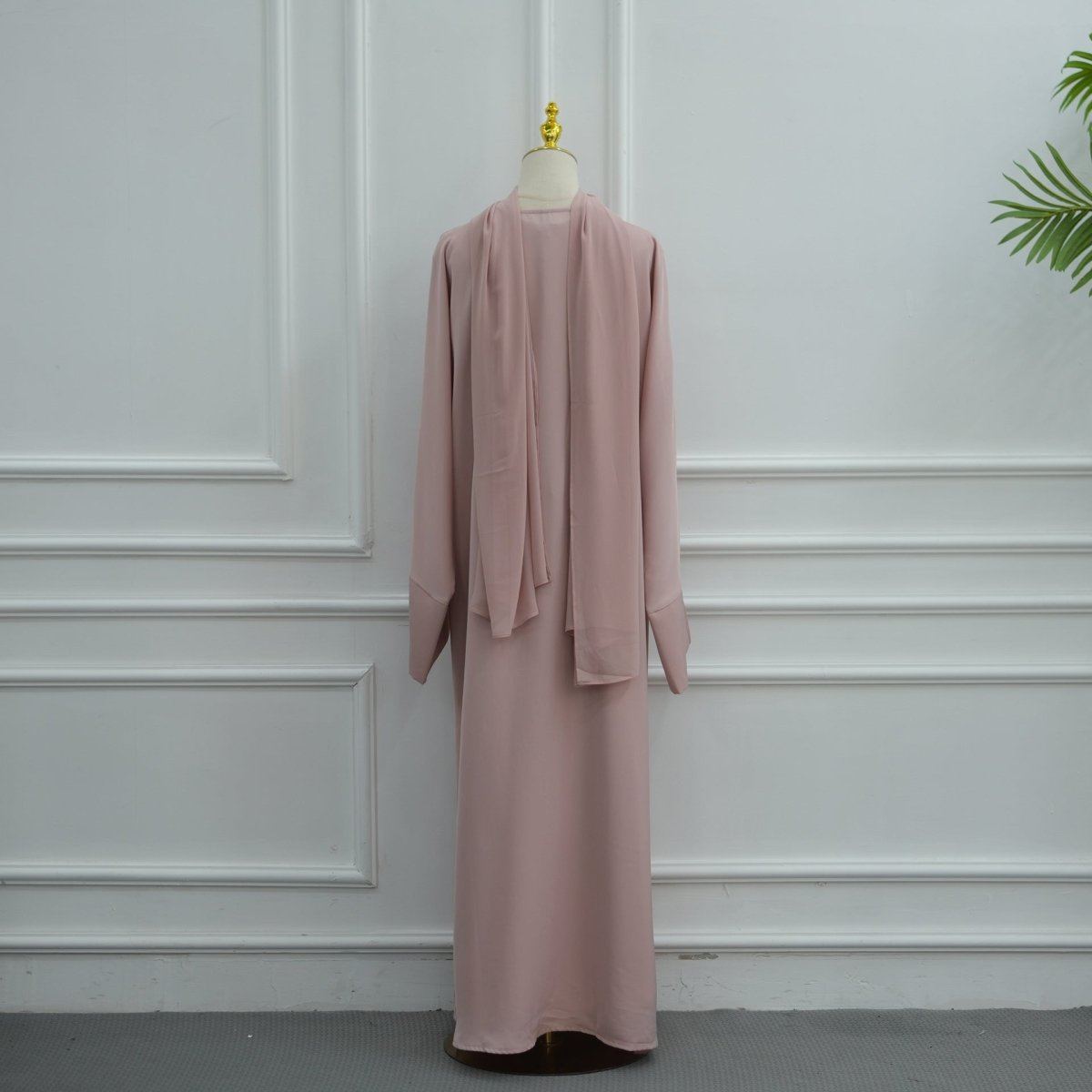 Nida Three-Piece Open Abaya Set(MOA340) - Mariam's Collection