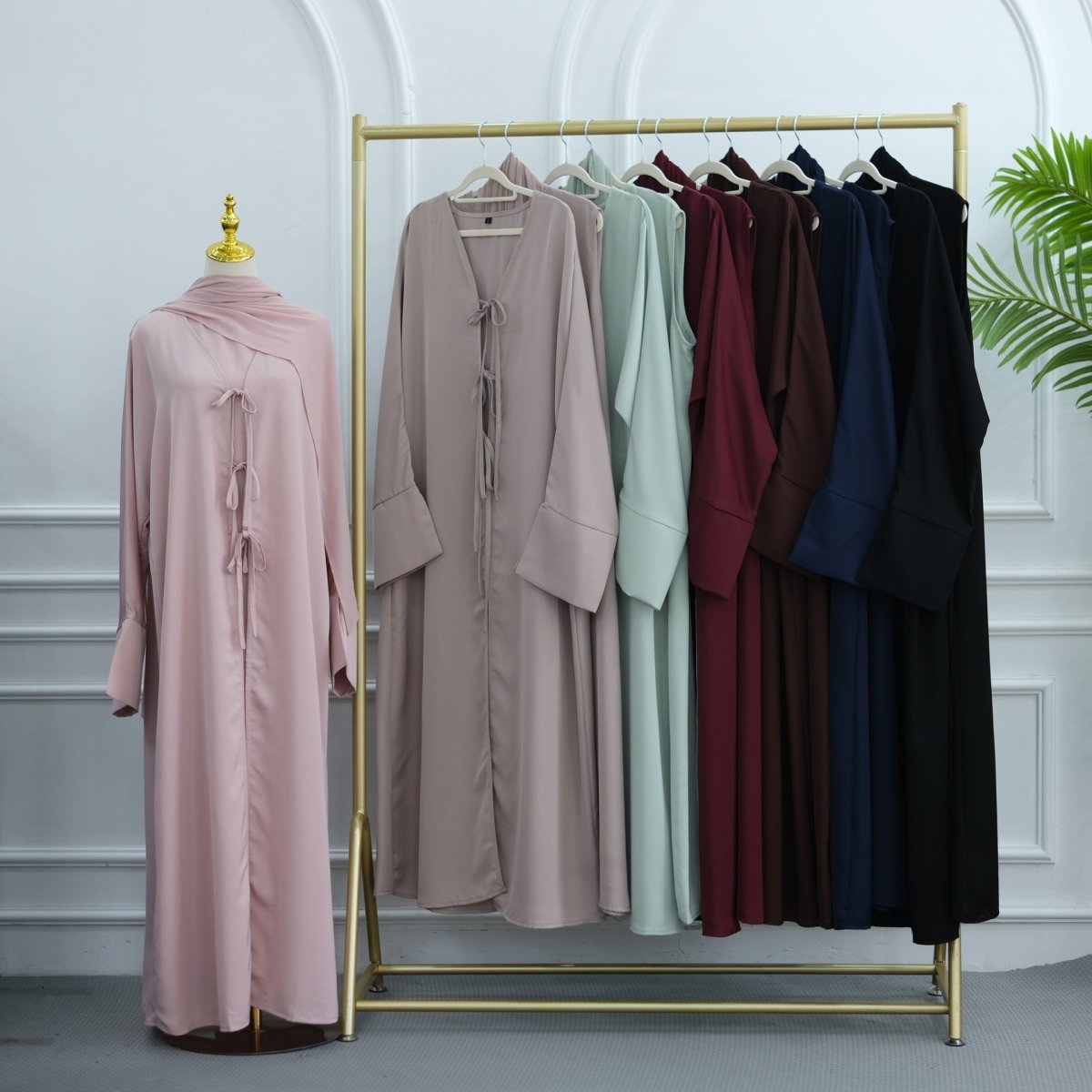 Nida Three-Piece Open Abaya Set(MOA340) - Mariam's Collection