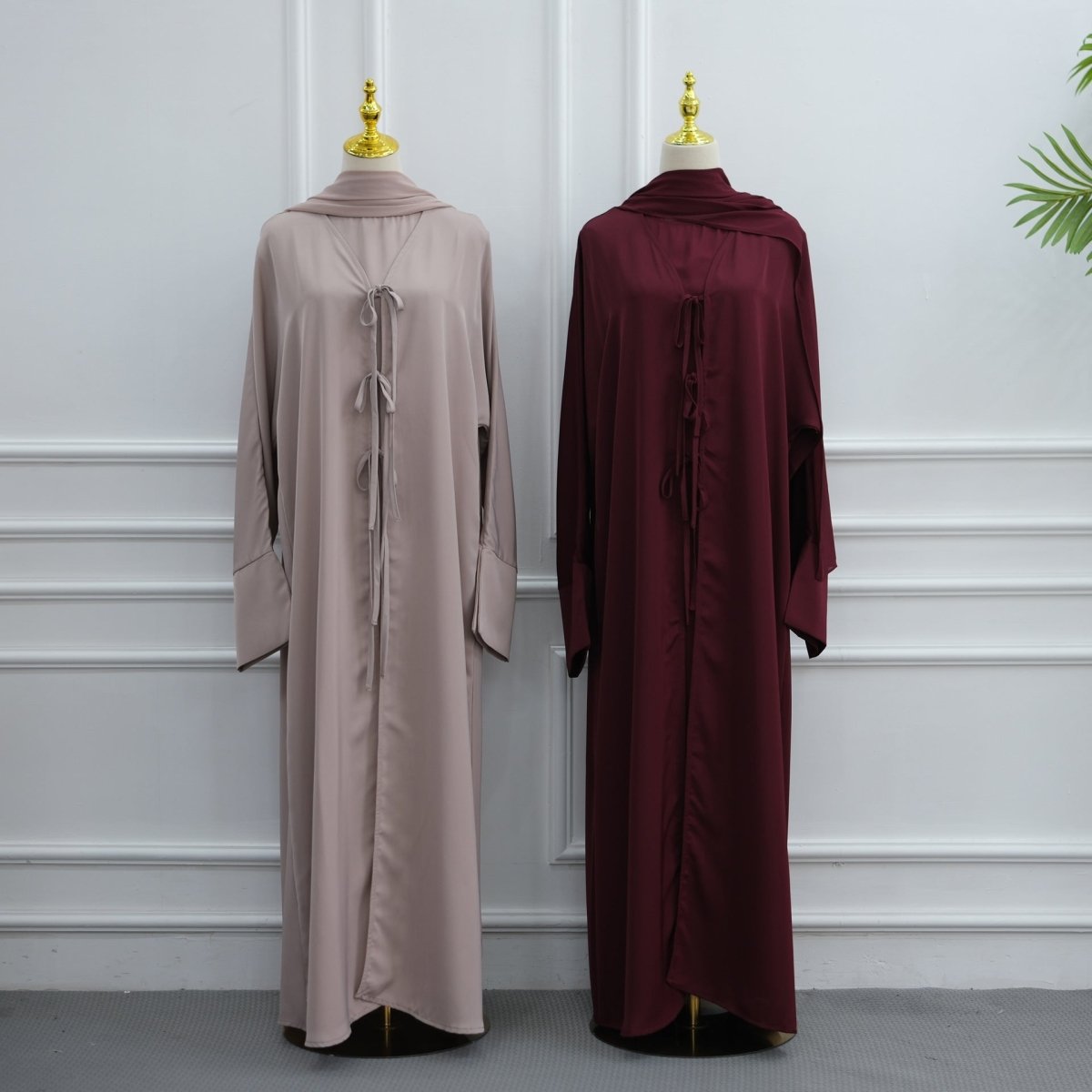 Nida Three-Piece Open Abaya Set(MOA340) - Mariam's Collection