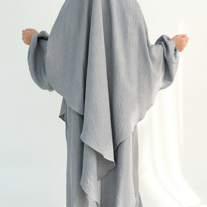 Nursing Abaya & Khimar Set | Bubble Sleeve Breastfeeding Dress(MK025) - Mariam's Collection