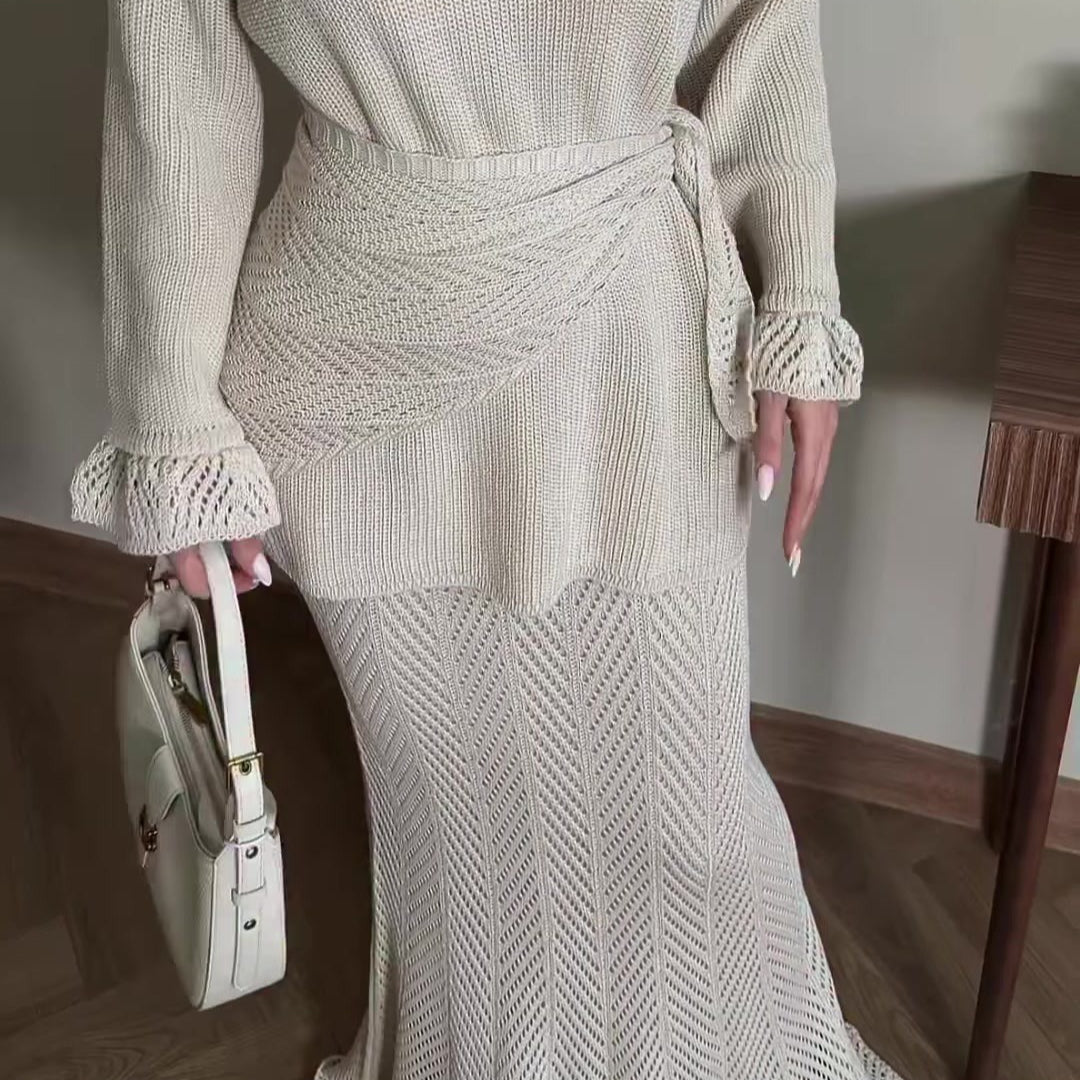 Open-Knit Three-Piece Set(MS524) - Mariam's Collection