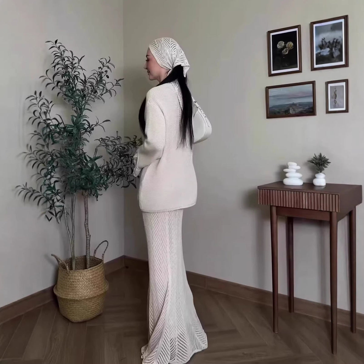 Open-Knit Three-Piece Set(MS524) - Mariam's Collection