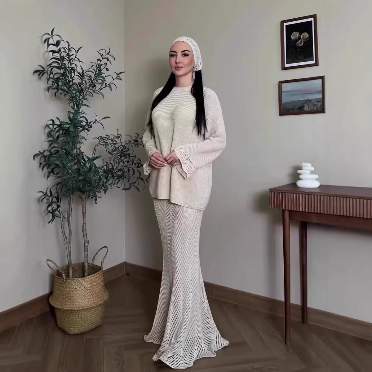 Open-Knit Three-Piece Set(MS524) - Mariam's Collection