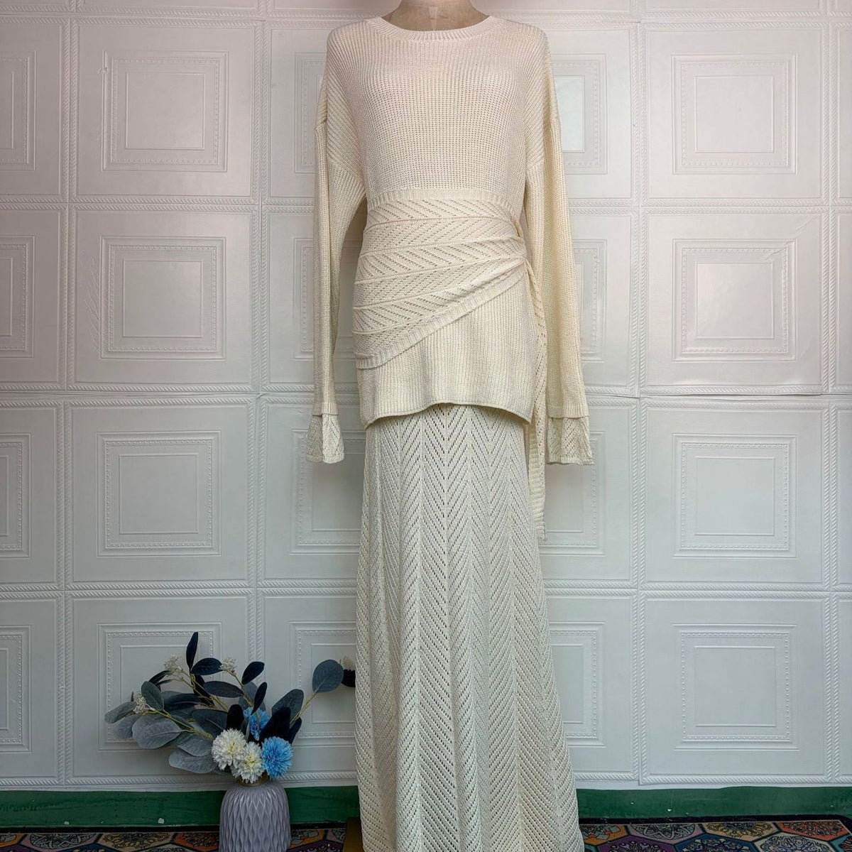 Open-Knit Three-Piece Set(MS524) - Mariam's Collection