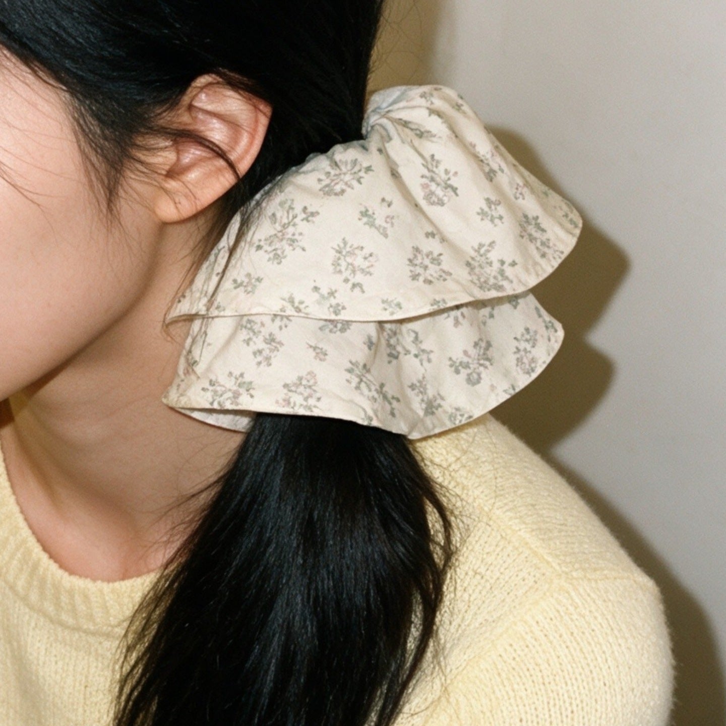 Oversized Floral Scrunchie Hair Tie（MAC453） - Mariam's Collection