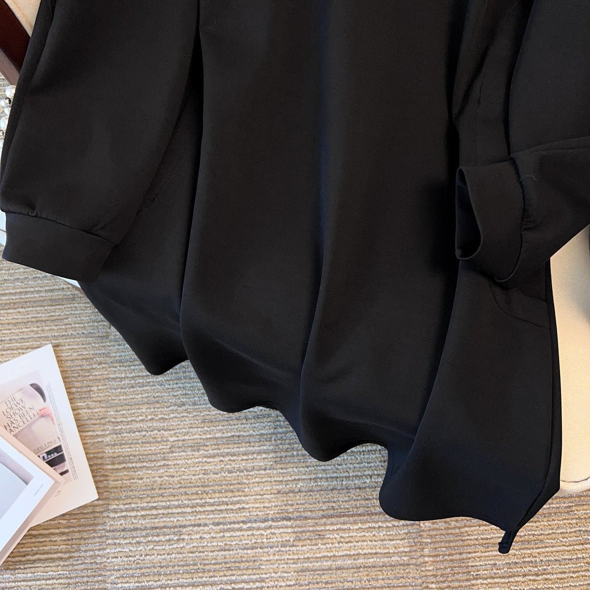 Oversized Half - Zip Hoodie Dress | Plus Size Midi Sweatshirt Dress(MS196) - Mariam's Collection