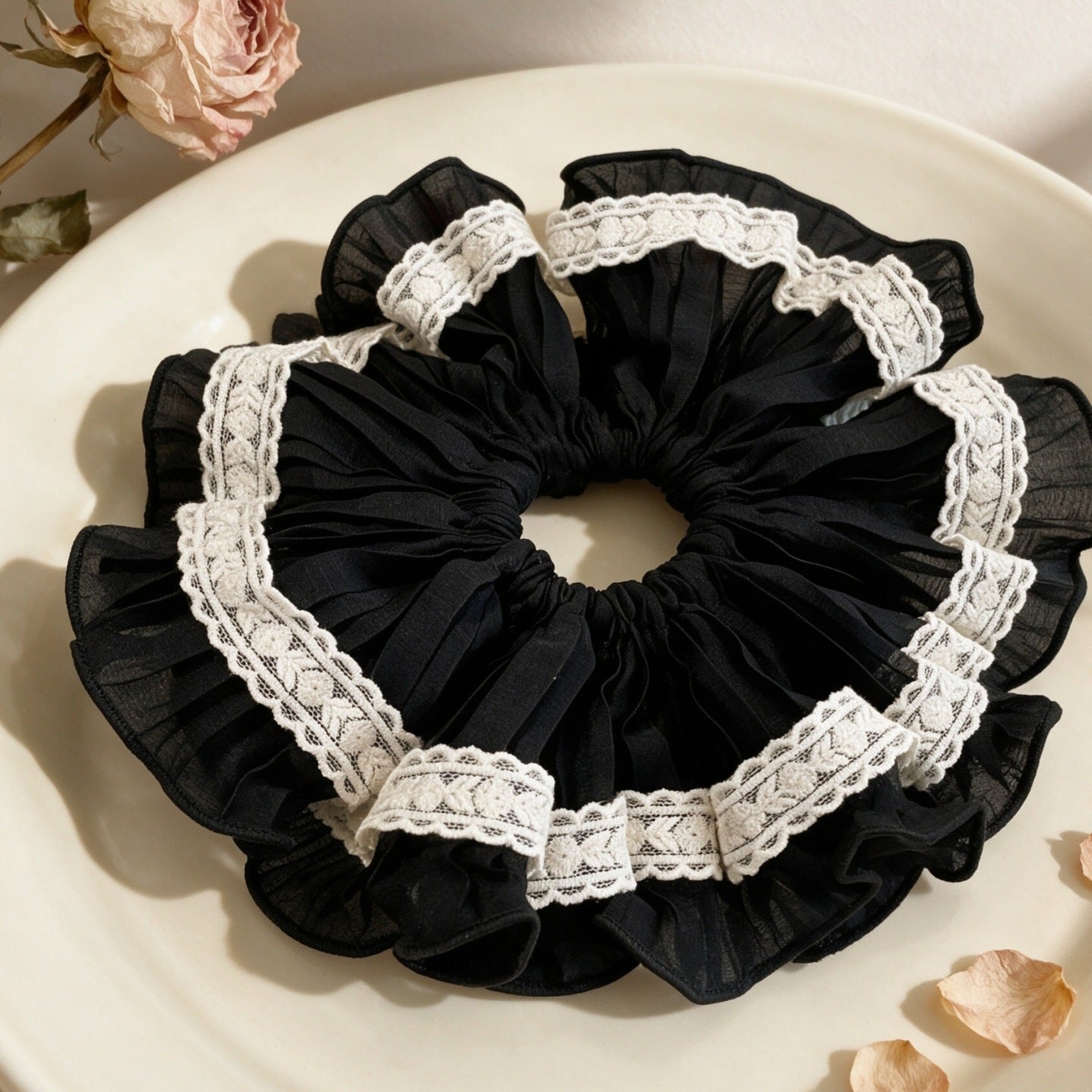 Oversized Ruffled Scrunchie Hair Tie（MAC455） - Mariam's Collection