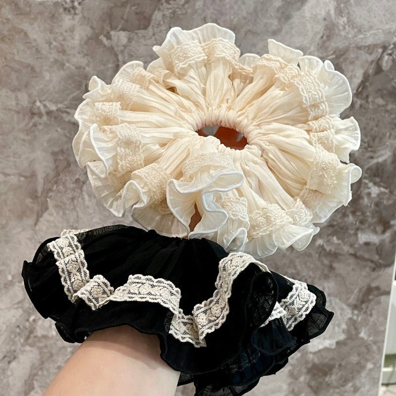 Oversized Ruffled Scrunchie Hair Tie（MAC455） - Mariam's Collection