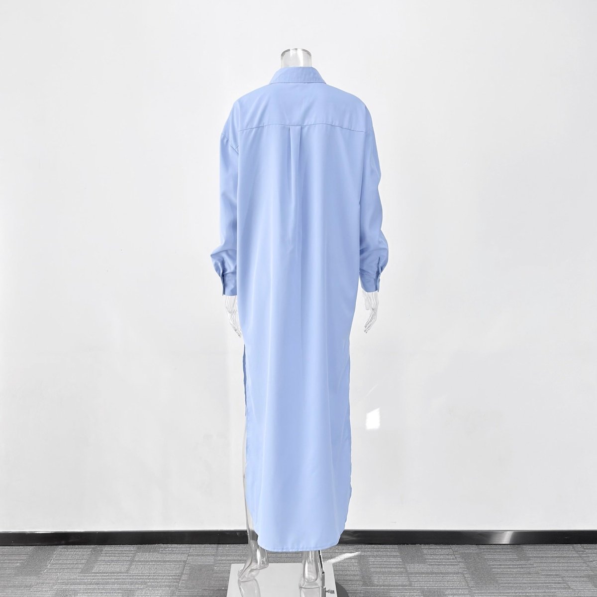 Oversized Shirt Dress with Side Slits(MS332) - Mariam's Collection