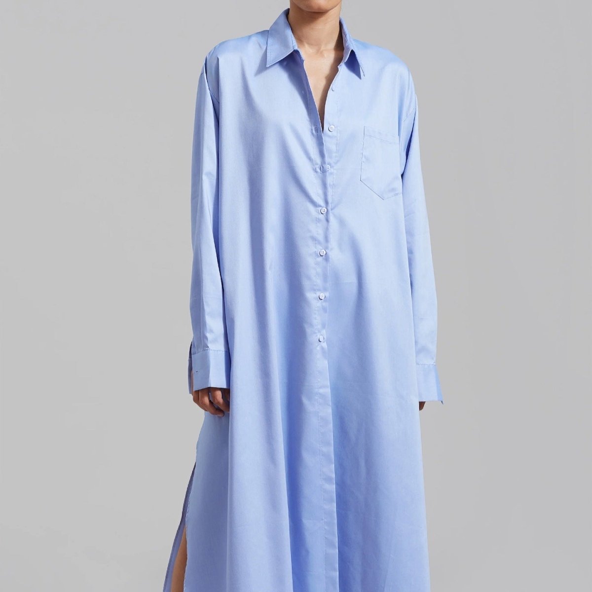 Oversized Shirt Dress with Side Slits(MS332) - Mariam's Collection