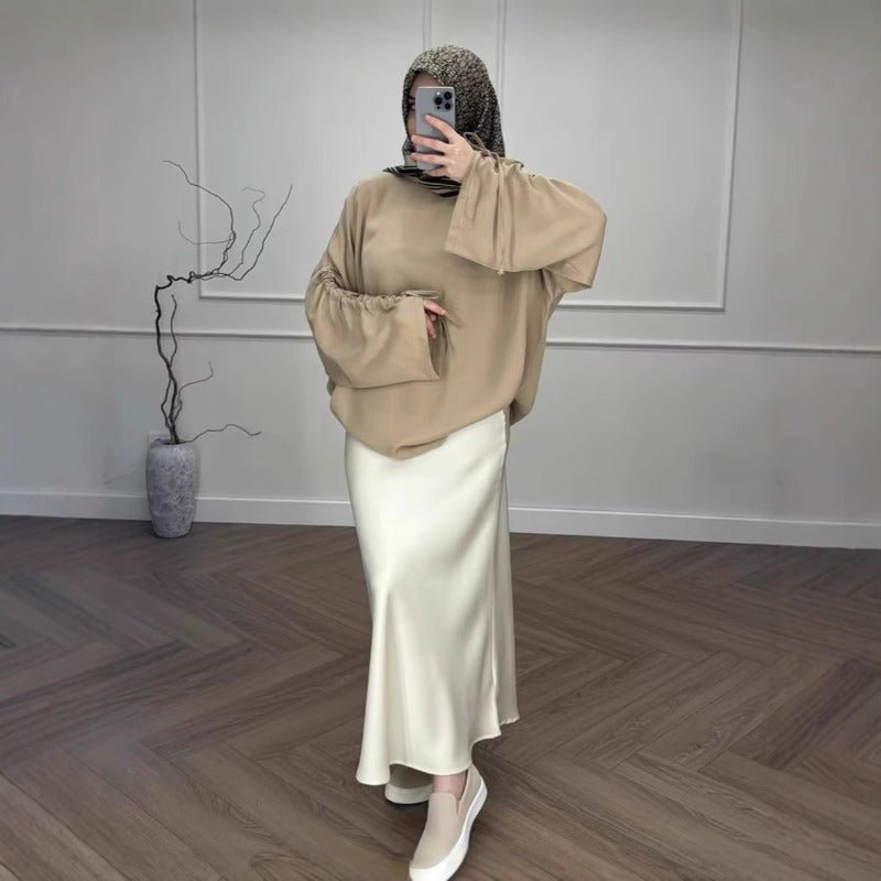 Oversized Tunic & Mermaid Skirt Set | Colorblock Two - Piece Outfit(MS225) - Mariam's Collection