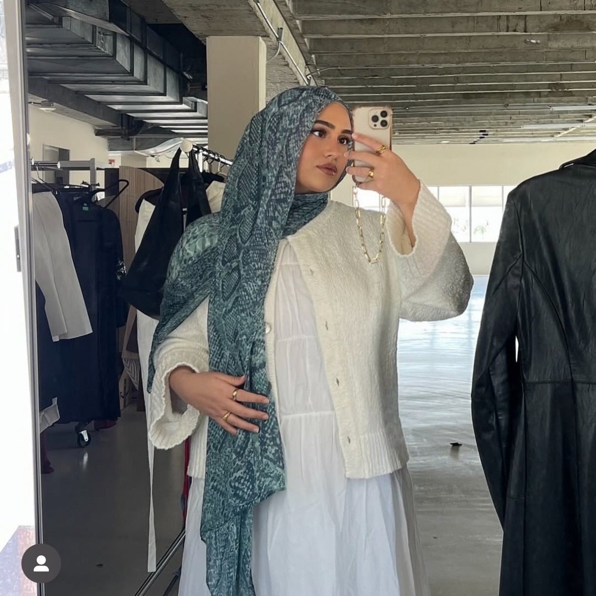 Painted Watercolor Modal Hijab in Bohemian Style (MH141) - Mariam's Collection
