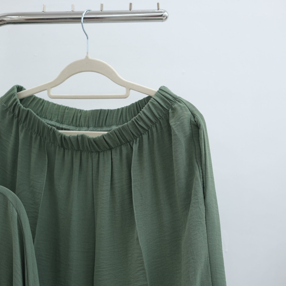 Pleated Peplum Top & Wide Leg Pants Set(MS185) - Mariam's Collection