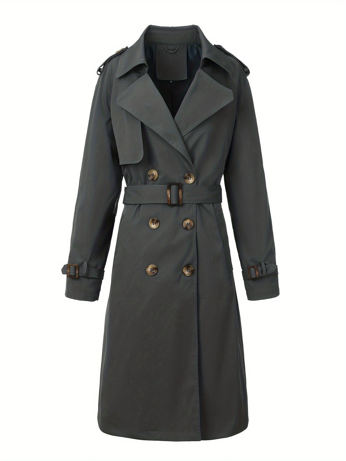 Lapel collar close-up of the trench coat