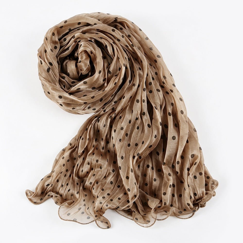 Polka Dot Crinkle Shimmer Hijab Scarf(MH249) - Mariam's Collection