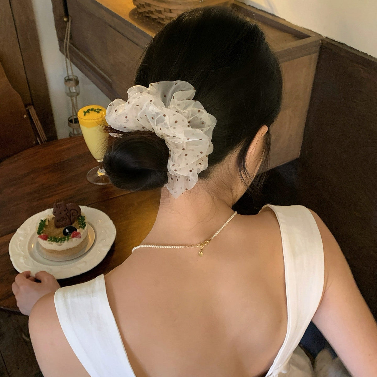 Polka Dot Scrunchie Hair Tie（MAC464） - Mariam's Collection