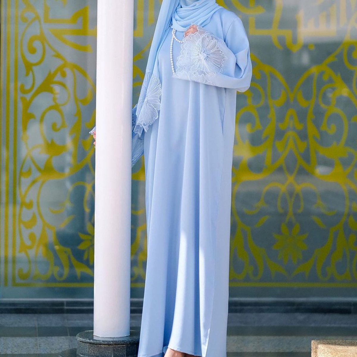 Prayer Abaya with Matching Hijab(MA396) - Mariam's Collection