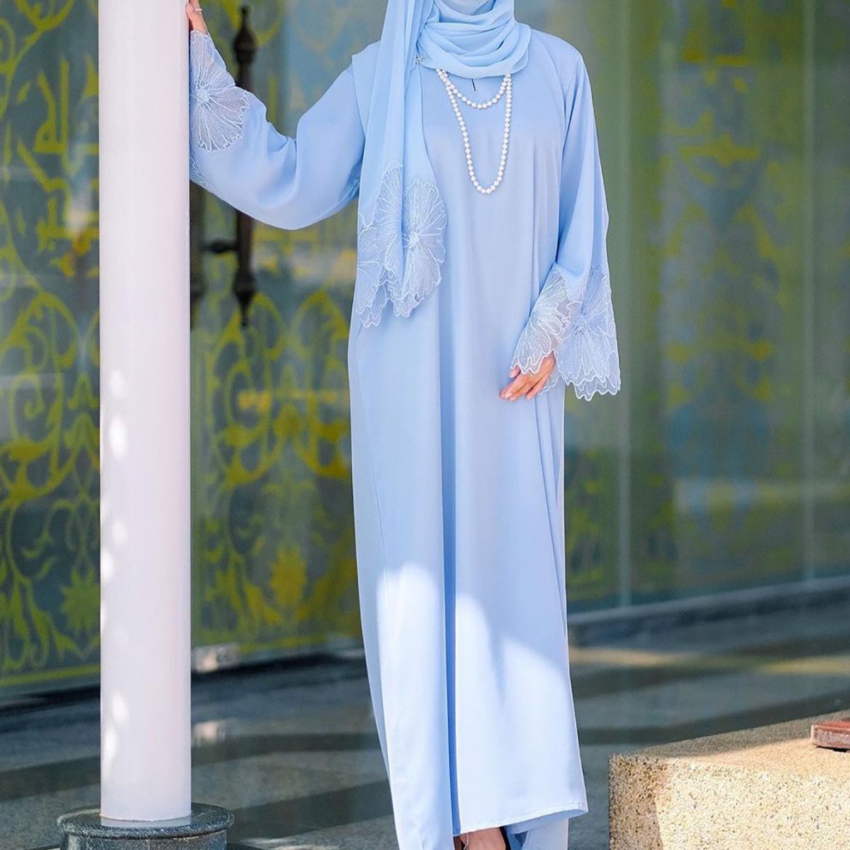 Prayer Abaya with Matching Hijab(MA396) - Mariam's Collection