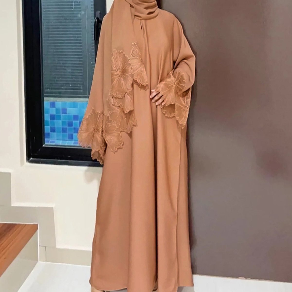 Prayer Abaya with Matching Hijab(MA396) - Mariam's Collection
