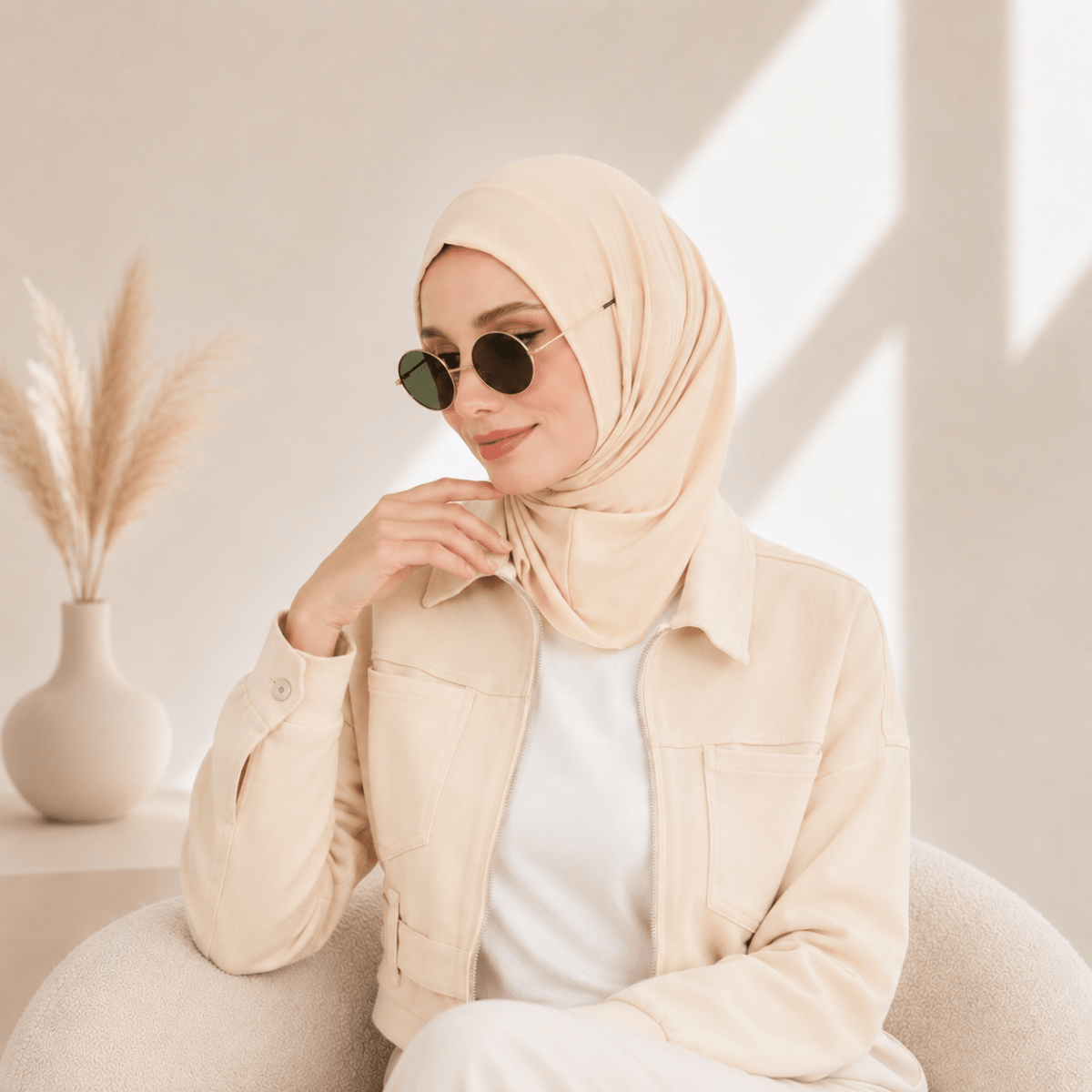 Premium Cotton Modal Hijab Undercap — Tie-Strap & Sports Friendly (MH223) - Mariam's Collection