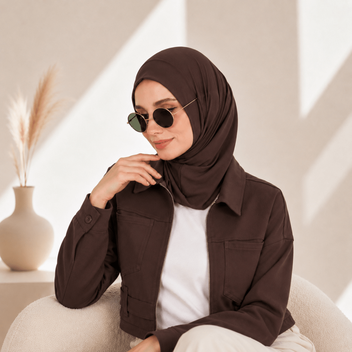 Premium Cotton Modal Hijab Undercap — Tie-Strap & Sports Friendly (MH223) - Mariam's Collection
