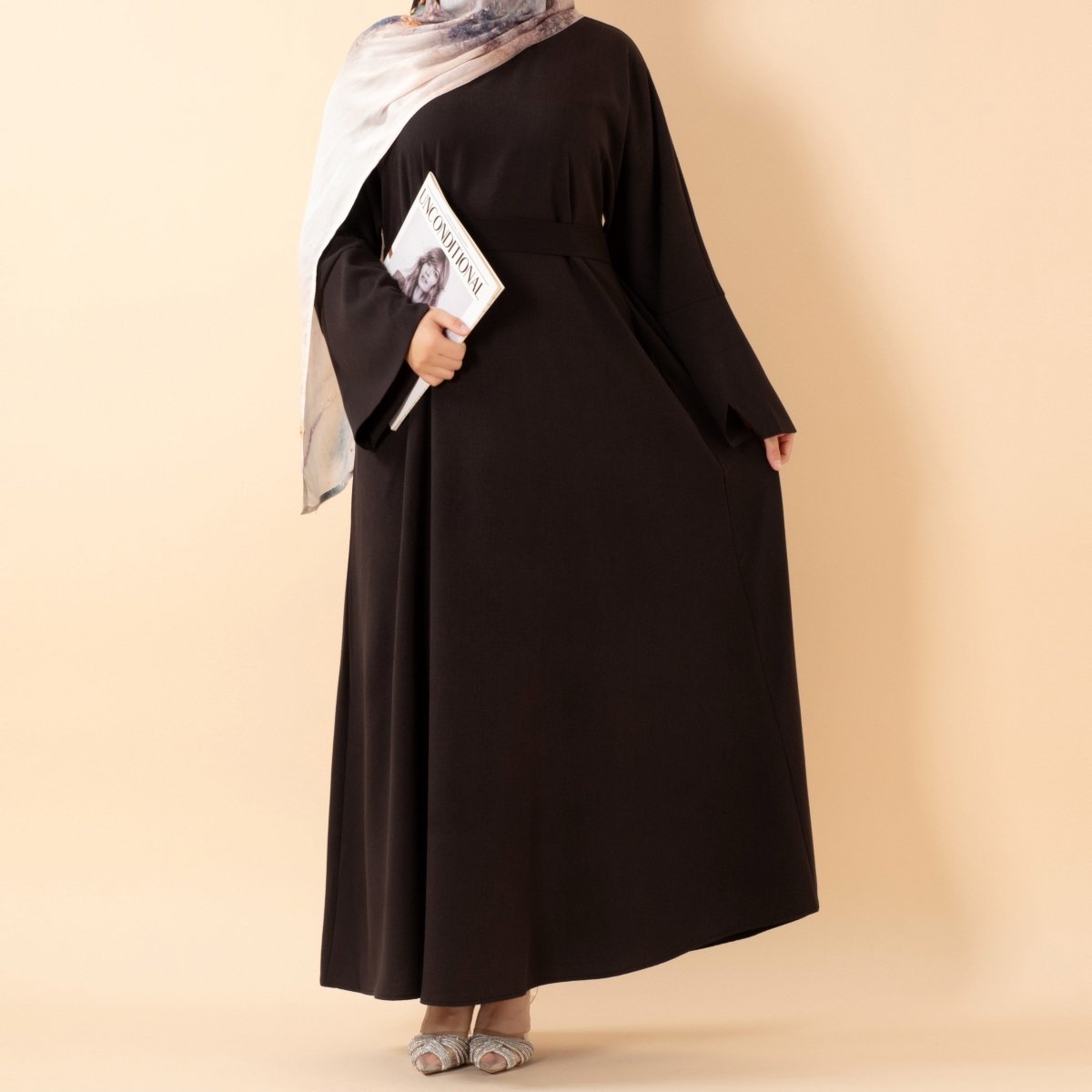 Premium Linen - Look Pullover Abaya with Pockets(MA341) - Mariam's Collection