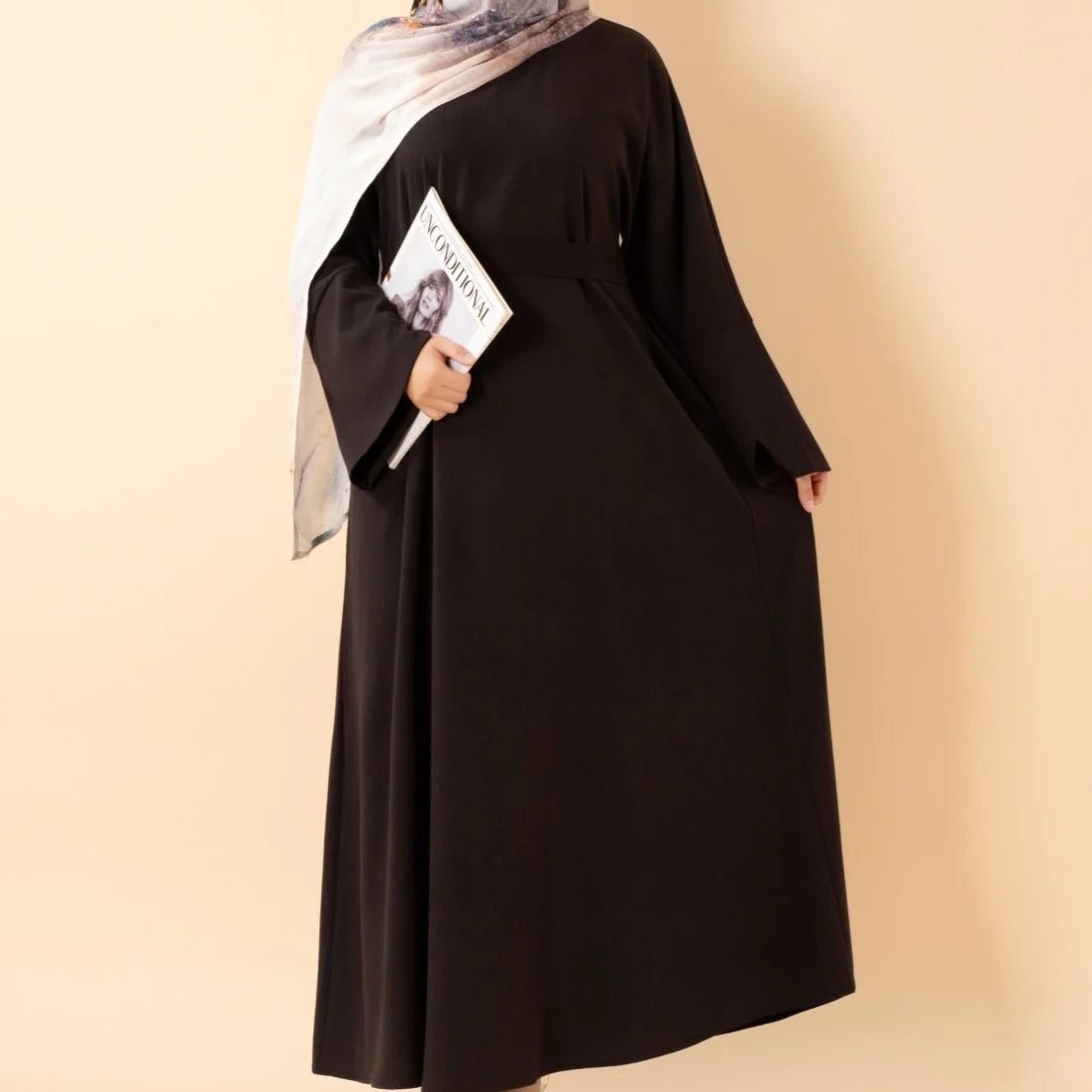 Premium Linen - Look Pullover Abaya with Pockets(MA341) - Mariam's Collection