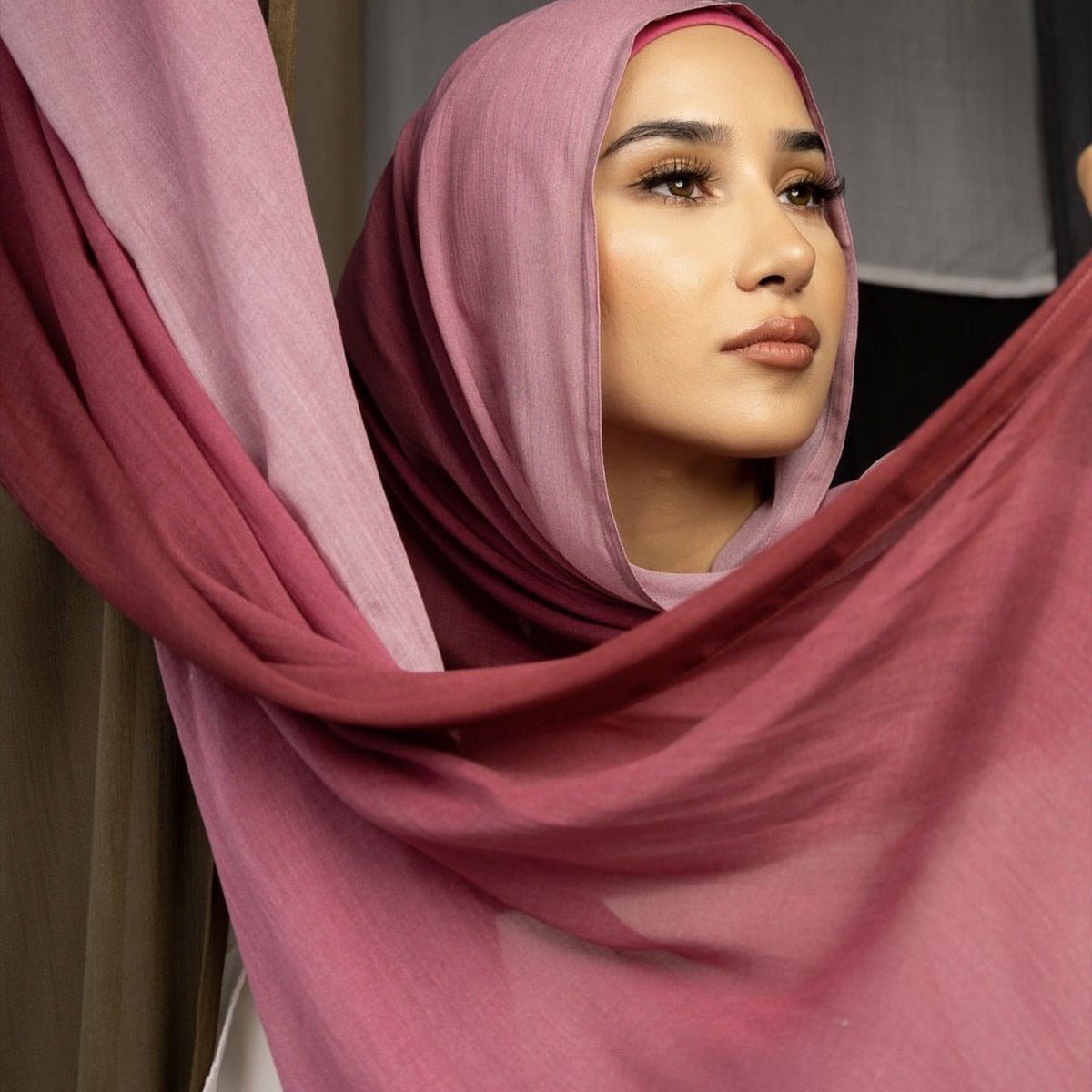 Premium Modal Cotton Headscarves Gradient Hijab Collection(MH123) - Mariam's Collection