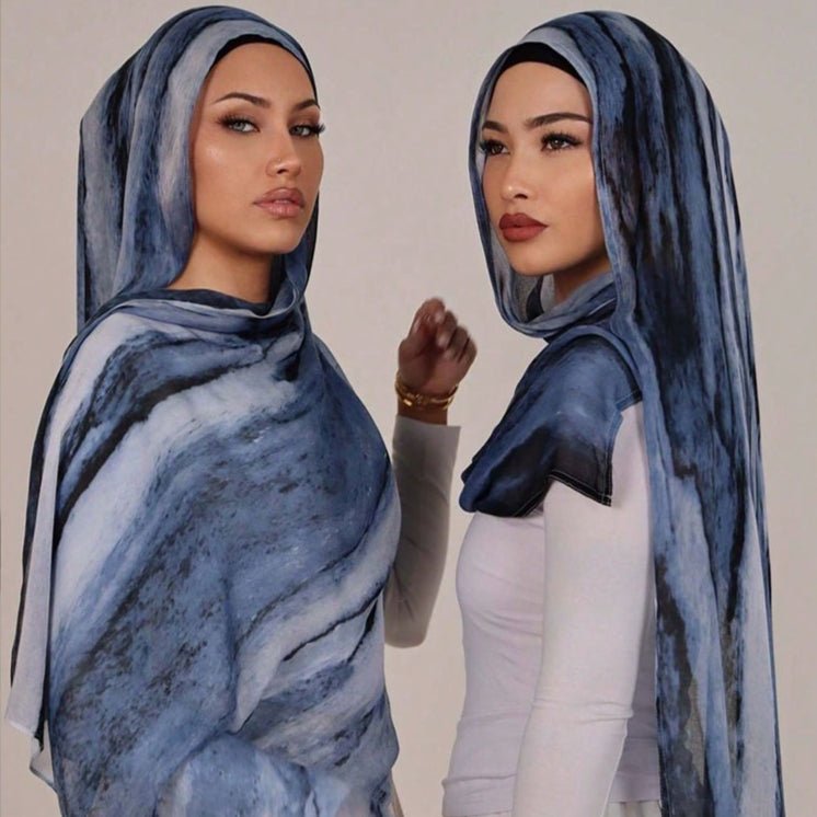 Printed Cotton Hijab Scarf | Soft Breathable Long Headscarf(MH201) - Mariam's Collection
