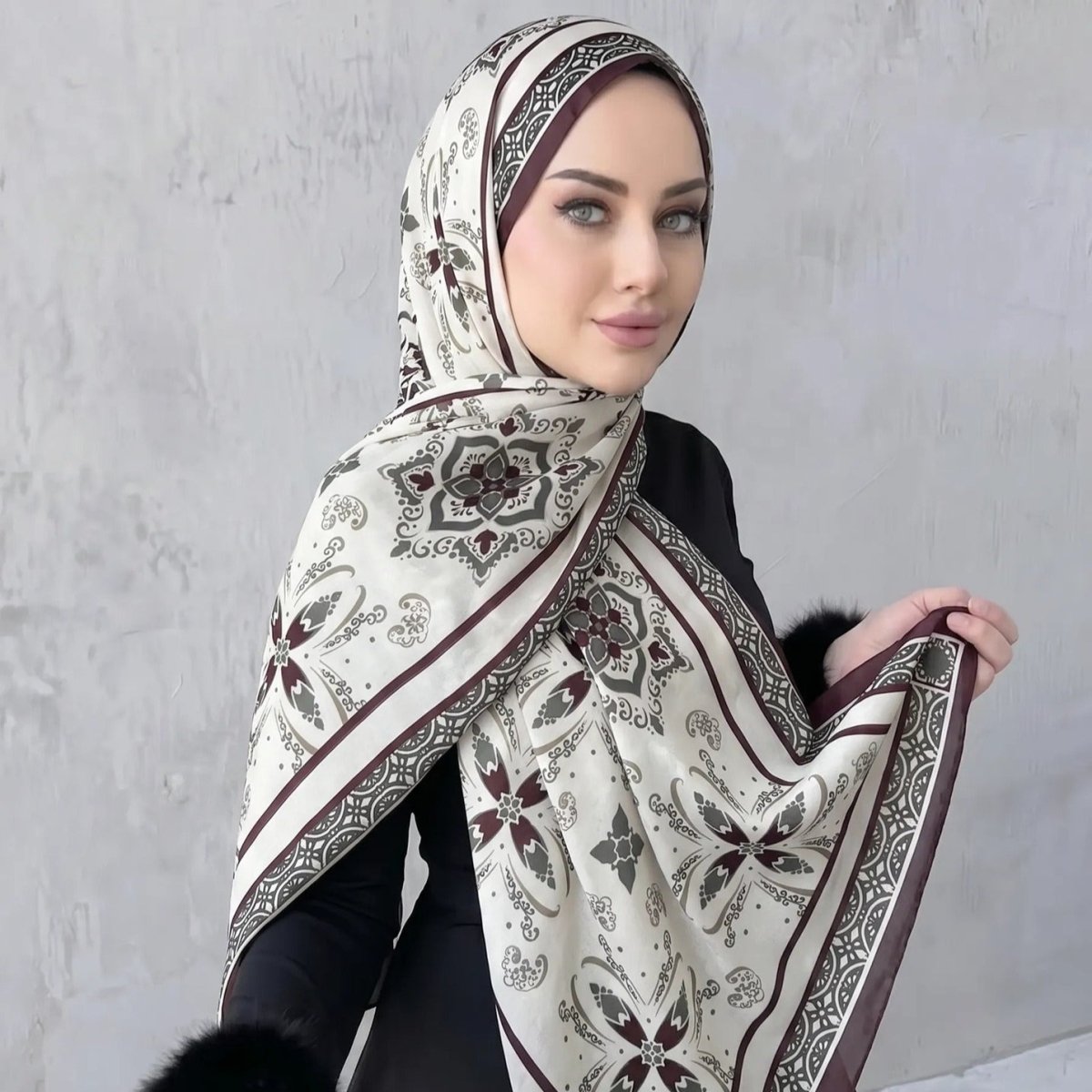 Printed Hijab Scarf(MH239) - Mariam's Collection
