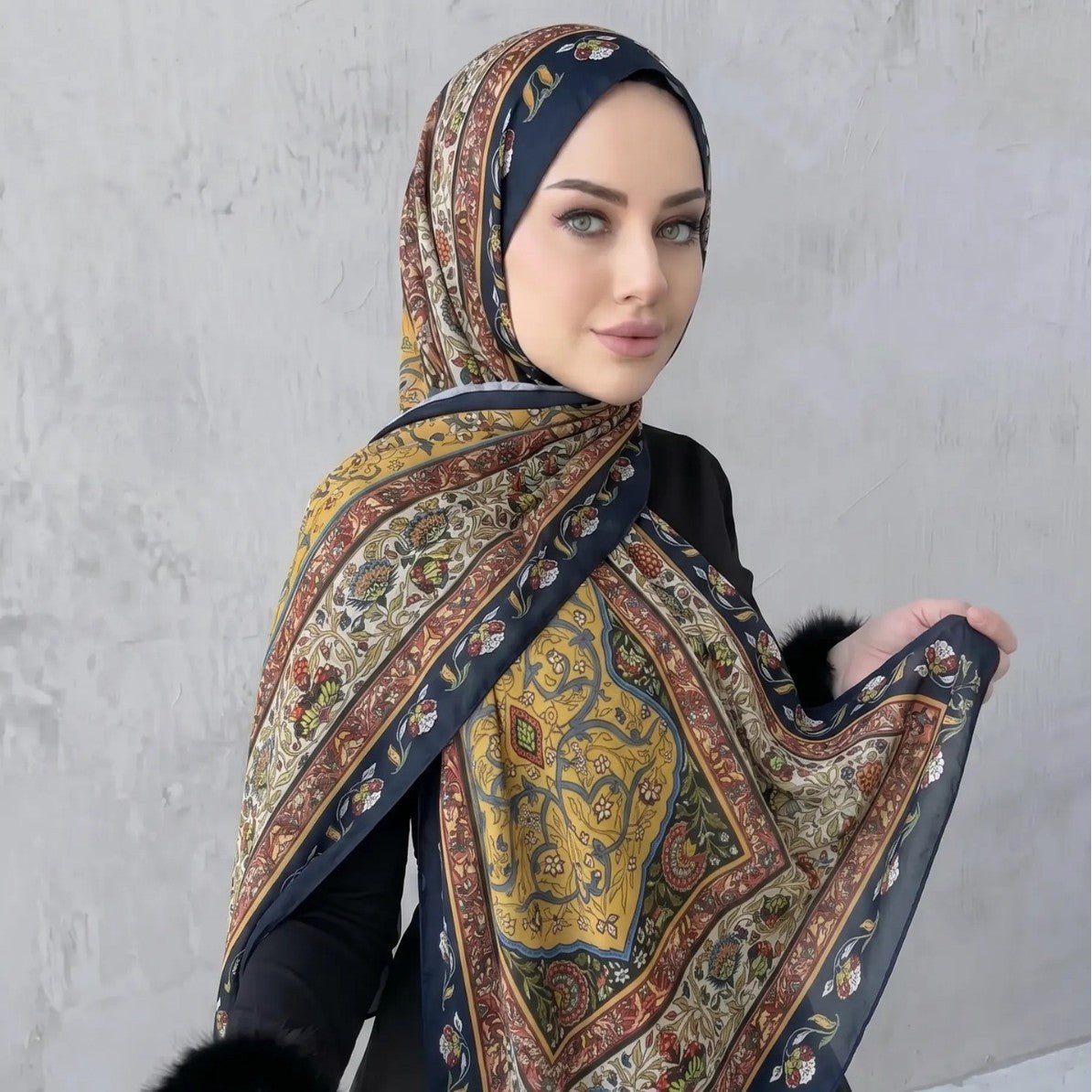 Printed Hijab Scarf(MH239) - Mariam's Collection