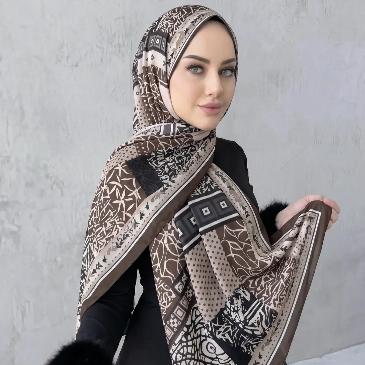 Printed Hijab Scarf(MH239) - Mariam's Collection