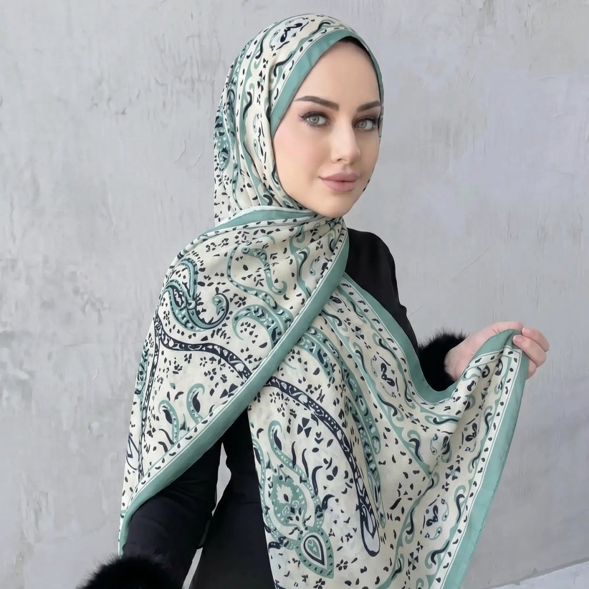 Printed Hijab Scarf(MH239) - Mariam's Collection