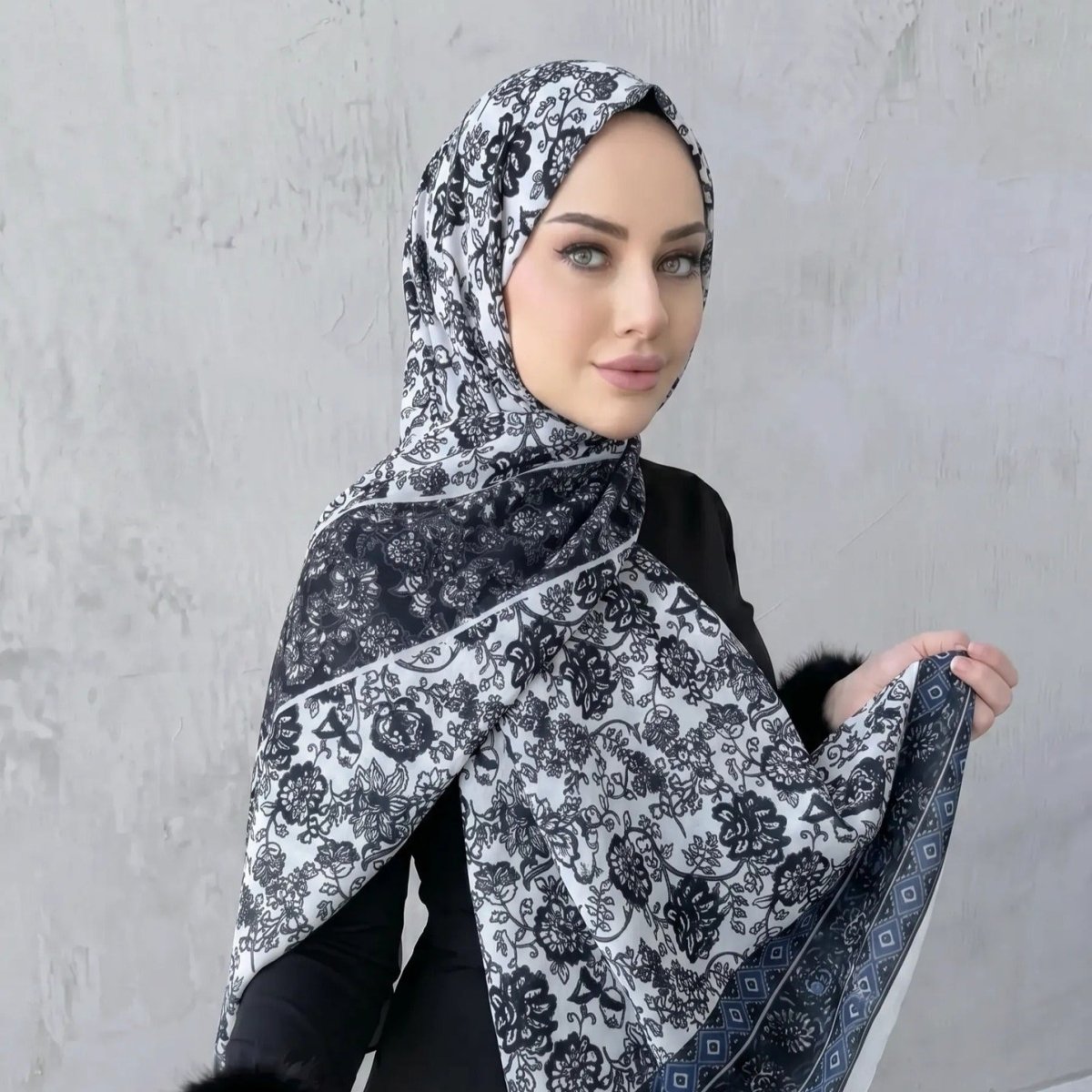 Printed Hijab Scarf(MH239) - Mariam's Collection