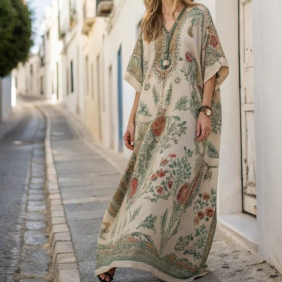 Printed Kaftan Maxi Dress(MS419) - Mariam's Collection