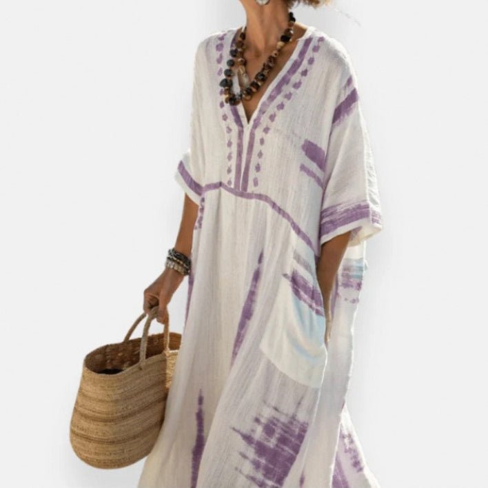 Printed Kaftan Maxi Dress(MS419) - Mariam's Collection