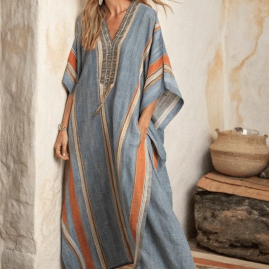 Printed Kaftan Maxi Dress(MS419) - Mariam's Collection